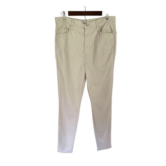 Mother Super Swooner Faux Leather Cream Ivory Skinny Pants Size‎ 34 NWT - Picture 1 of 15